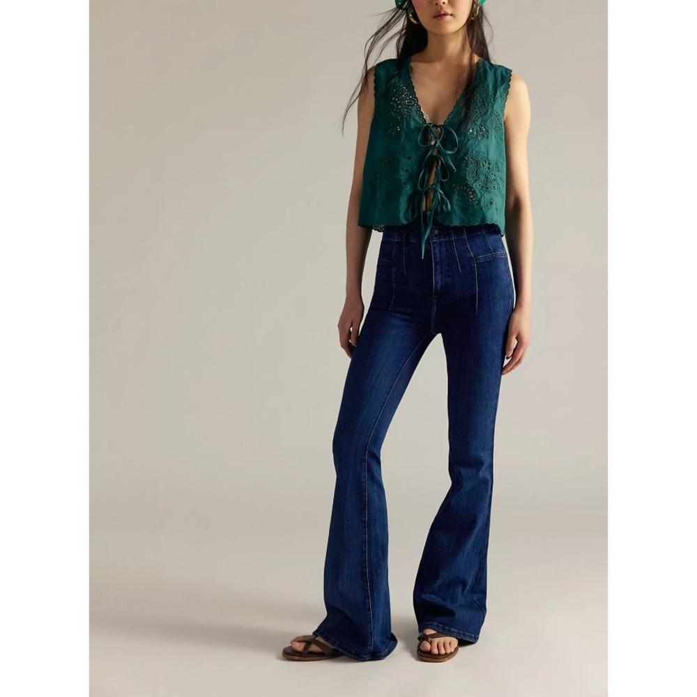 Free‎ People We The Free Jayde High Rise Flare Jeans Size 29 Dark Wash NWT